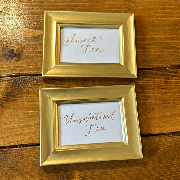 Party Supplies | Sweet Tea And Unsweetened Tea Signs With Gold Frame ...
